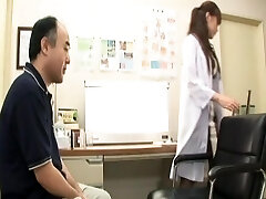 Rika Nagasawa wearing nylon tights enjoys while giving a handjob