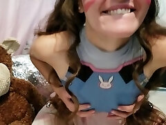 Cute Overwatch Dva Cosplaying Teen Strips And Takes BBC