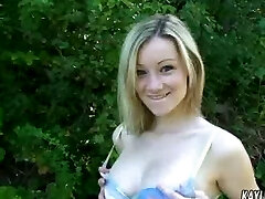 Teenie takes off her clothes in public