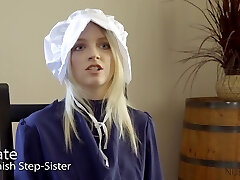 Slim, blonde cock teaser is getting poked on the couch and expecting a cumshot, in the end