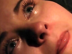 Climax and crying in pain in BDSM bondage