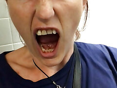 Unleashing a massive urinate at Denver Airport where I forgot Id taken my clit bar out whilst wiping my very hairy pussy