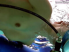 Hungarian beauty fucks fuck stick underwater