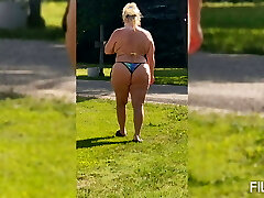 Wife in thong bikini lingerie and full snatch shots