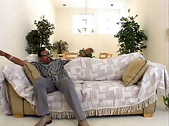 Striptease with a black fat bootie wanting to seduce this guy