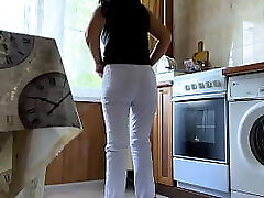 Step mom took off her pants before anal sex with step son in the ass