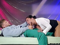 Christina Santes and Michael Fly in hot pantyhose fuck-a-thon