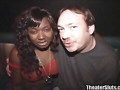 19yo Braces Black Chick Teen Stripper Big Boobies Gangbang Nasty Old Milky Cocks in Pornography Theater Sperm Squirting!