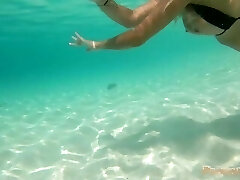 Underwater Hooter Drop Then Paddleboard Cum On Tits!