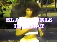 Retro black girl between white hard-ons