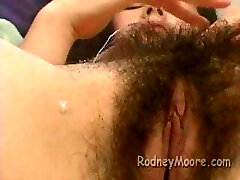 Hairy Girl Angelina Smith Big Bush Marijuana Leaf Swimsuit