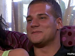 Lesbian mom licks and fingers son's GF