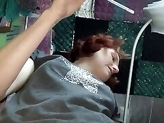 Hot n super-naughty hippy housewife brings you a new kink by using a catheter to urinate in a glass