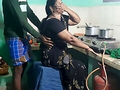 Step mom was cooking in the kitchen and I had romp with her