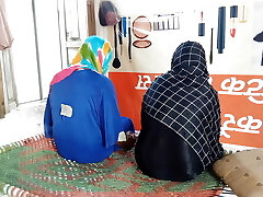 Two Muslim hijab college girl sex with 1 man hard fucked pussy and anal sex 2 Muslim big boobs female hard sex pussy and anal sex ha