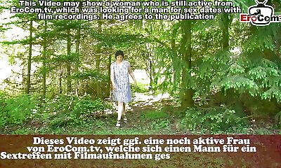 German housewife first-timer outdoor threesome FFM