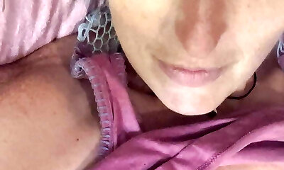 Mummy plays with her amazing knockers for Daddy's Day