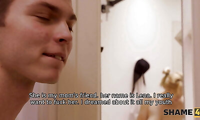 SHAME4K. Student enters bathroom and meets stepmoms friend moist and naked