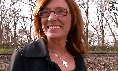 German elderly housewife approached on the street for sex casting