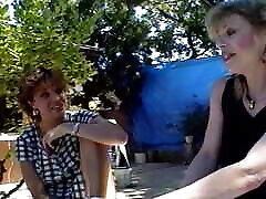 Lesbian couple got to have some fun near the pool
