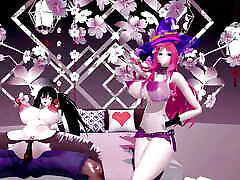 Natsumi Rabbit Hole Sex male pickup Dance Undress Hentai Witch Girl Mmd 3D Red Hair Color Edit Smixix