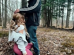 Sexy Jogger Girl Gives Blow Job On Knees To god caugh In Public In Woods