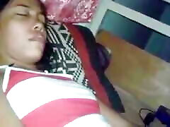 Enjoying a rest day .. My petite Pinay wife riding on me