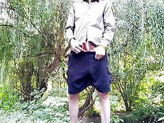 Jealous mother-in-law helped me cum in outdoor