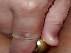 Horny mum using vibrator on wet pussy and butt plug in