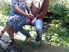 Mother-in-law, please make me cum outside in the park