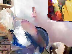 Italian stepmom makes you wank your hard little cock while farting like never before