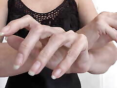 JOI Clip with Beautiful Hands and Black Silk Negligee