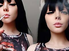 Goth Girl Smoking CLOSE UP ask me for full vid Goth Girl Smoking CLOSE UP ask me for full vid