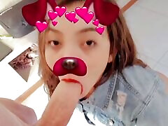 Milf sucking with filter