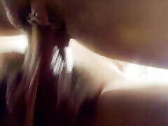 Cowgirl ride and underneath view doggy creampie