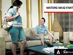 LUSTY GRANDMAS - Sexy Mature Maid In Stockings Made A Man&039;s Fantasy Come True By Fucking Him