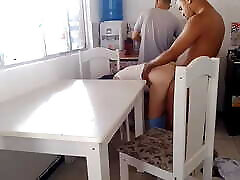 Naughty married woman fucks with a gifted black step mom bathroom full video while the cuckold washes the dishes