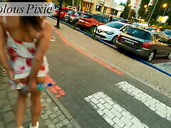 Slutty MILF was whipped in the street for anal whit girl flashing
