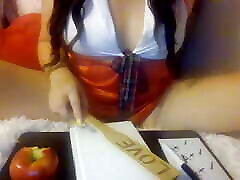 Teacher Welcomes Her Students To Her Naughty Slutty Class Eats Her Apple Riding