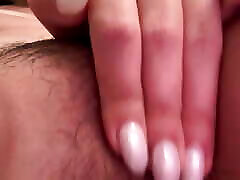 Close-up of wet hairy pussy, oh yeah jerk off to it