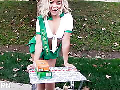Sexy Scout Girl with Cookies Need a Hard Cock to Fuck Her Pussy