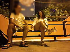 Stranger Seduced a Milf at a Bus Stop. Outdoor sex
