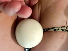 Tied up and Moaning orgasms using Wand