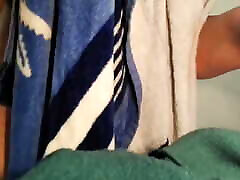 Big Booty Cougar Fresh Out of the Shower Drying Her Fat latinas real off & Shaking It for Me!