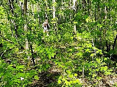 Walking with a bare ass through a spring forest. Leave comments with wishes, we will repeat it soon.