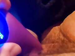 Making myself cum with my purple vibrator