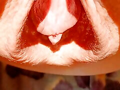 Rearview of my meaty vulva