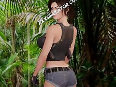 During the Photo Shoot: Lara Croft Teases Her Husband as She Fucks with a Tall BBC Stranger in lacie heart first anal hd of Him