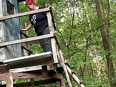 German Abby Strange pisses outdoors and on her friend
