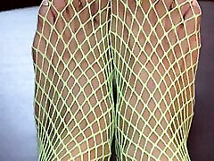 Really Nice Neon Fishnet legs with tiny sexy japanese school girls xnxx with long toes